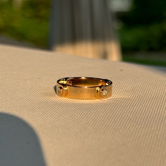 Shinola Gold and Diamond Rivet Ring - Picture 2 of 10
